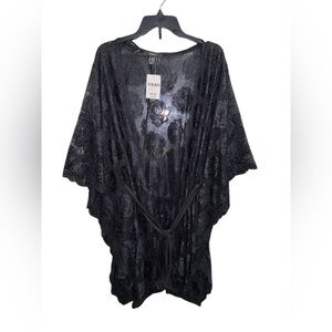 NWT Forever 21 + Black Floral Lace Robe 2X/3X